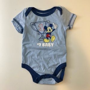 Disney #1 Baby Blue Onesie 0-3mo